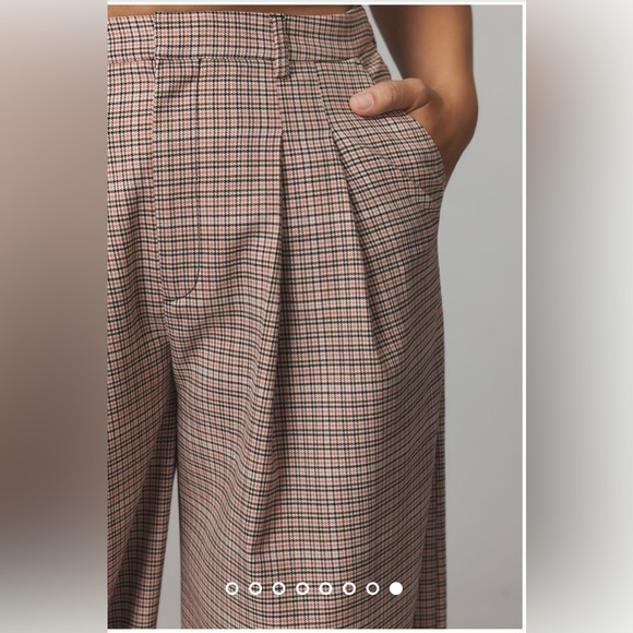 The Avery Pleated Wide-Leg Trousers by Maeve: Plaid Edition, size 4, Ivory Combo - Picture 2 of 10